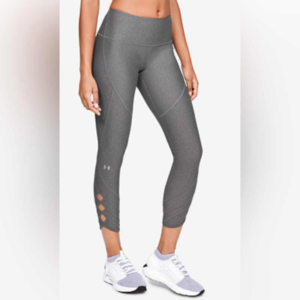 Under Armour‎ Women’s Sz XL Gray HeatGear Hi-Rise Cutout Ankle Leggings